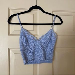 Express lace cropped cami tank
